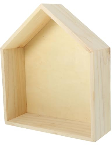 Amosfun Holz Massivholz Kleines Fünfeckiges Lagerregal Wandbehang Regal Kinderzimmer Wanddekoration Fotorahmen Wandregal Bohemian-ausstellungsständer Wandregale Haushalt Wandhalterung