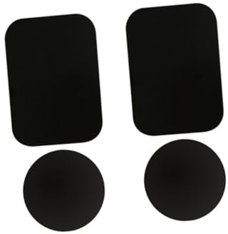 Hemobllo 4 Pcs Mount Metal Plate Phone Magnet Sticker for Universal Magnetic Car Mount Full Adhesive Suitable for Mobile Phone Navigation Round and Square Design