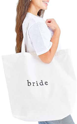 Ginger Ray Embroidered 'Bride' White Fabric Tote Bag Hen Party Accessory 55cm x 72cm