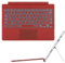 EHLCYS Type Cover para Microsoft Surface Pro 7 Plus/Pro 7/Pro 6/Pro 5/Pro 4/Pro 3 12,3 Pulgadas 7 Colores Retroiluminado con Trackpad Teclado Español Ñ, Teclado Ultrafino Portátil Desmontable,Rojo
