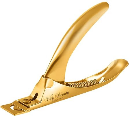 Glamified Glam 3 Way Acrylic Nail Clipper UV Gel False Fake Nail Cutter Professional Salon & Manicure Art Tool (Gold Finish)