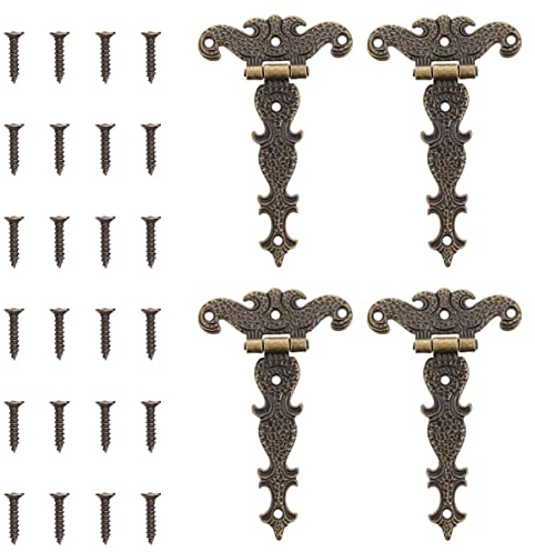 4pcs Triangle Vintage Schrank dekorative Legierungsverbinder Duty Light Home Room Scheune for Türriemen Schuppen Kleiderschrank Nickel Antik Schweres T-Stück Werkzeugschrank Retro Holzzaun Riegel (Col