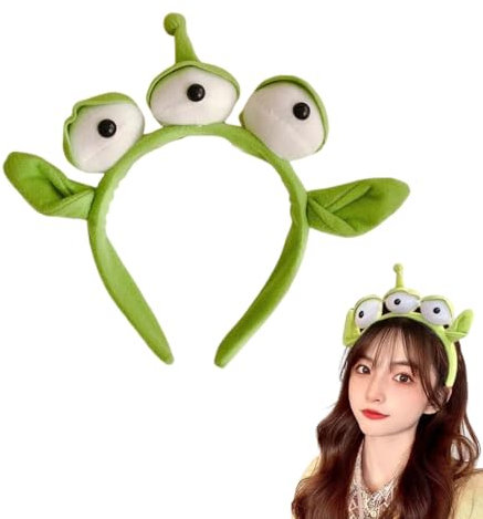 Dinghaole Bandeau à trois yeux en peluche, épingle à cheveux amusante pour le maquillage et le lavage du visage, bandeau mignon pour photo d'anime pour maquillage