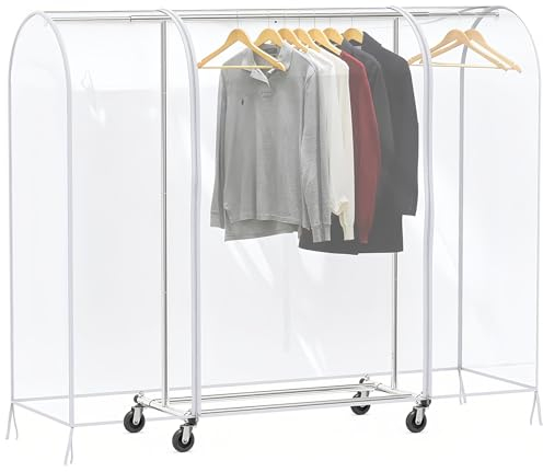 Wasserdichte kleiderständer Schutzhülle: Durchscheinend Kleidersäcke mit Reißverschluss, klare transparente Kleiderständer Abdeckung Mit Reißverschluss Kleiderständer (50 * 150 * 180cm)