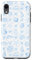 iPhone XR Preppy Coastal Seashells, Starfish & Bows in Light Blue Case