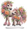 Meecaa DIY Diamond Desktop Ornament Kit Unicorn Flower Special Shaped Crystal Diamond Painting Tabletop Ornaments Single Sided Diamond Home Decor (Unicorn)