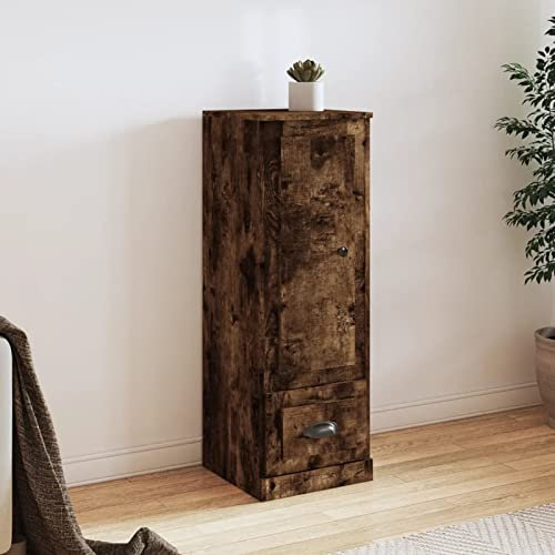 Rantry Sideboard Eiche Rauch, 36 x 35,5 x 103,5 cm, aus mehrschichtigem Holz, Möbel, Sideboard, Schrank, Nachttisch, Anrichte für Schlafzimmer