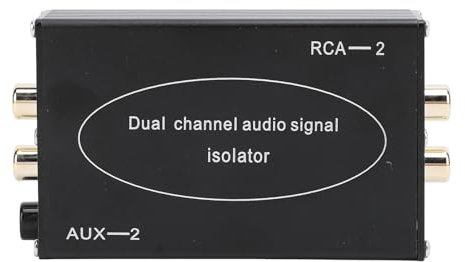 Annadue Dual Stereo 3,5 Mm Erdungsschleifen-Isolator, Rauschfilter, Unterdrücker, Reduzierer, Lichtmaschine, Aluminiumlegierung, Schallisolator für Heimlautsprecher, Auto-Audiosysteme