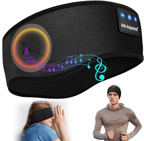 Schlafkopfhörer Bluetooth,Schlaf Kopfhörer Stirnband Bluetooth 5.4 Kopfhörer Geschenk für Männer/Frauen mit Ultradünnen HD Stereo Lautsprecher für Sport,Schlafen,Reisen,Meditation,Entspannen