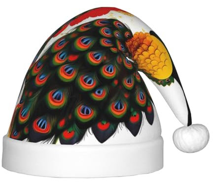 XZDAL Pfau Rote Blume Kinder Plüsch Urlaub Hut für festliche Feiern Wiederverwendbar und waschbar