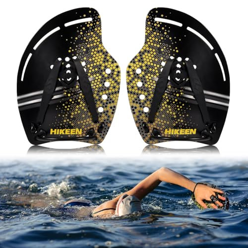 BOOSTEADY Palette per Nuoto Mani, Paddle con Regolabile, Pagaia Accessori da Allenamento Unisex, Giallo