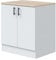 Módulo Inferior Cocina Fregadero 2 Puertas Kira en Blanco Brillo y Roble Canadian 80x90x60 cm