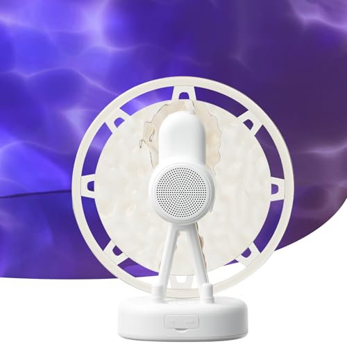 HOTUT Bluetooth Speaker Ferris Wheel Projector Light, Water Ripple White Light Desktop Ocean Projector Light Bluetooth Speaker, RGB Light Color Changing, Support TF AUX Noise Support Answering Calls
