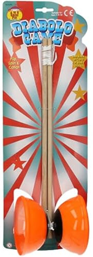 A2Z 4 Kids Diabolo Juggling Circus Skills Toy Set Yoyo With Wooden Sticks - Diabolo Sticks AZ08095 Orange