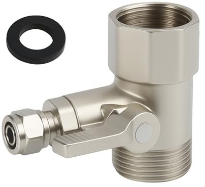 Vanne D'arrêt Adaptateur En T 1/2 x 1/2 x 9/16, D'eau Répartiteur, Raccord Adaptateur, Raccord Robinet Tuyau d'Arrosage, Distributeur d'Eau pour Connexion de 2 Appareils
