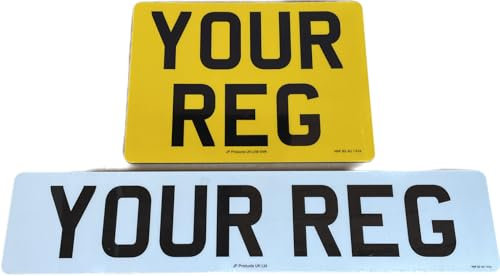 SQUARE REAR & STANDARD FRONT REG SHOW PLATE NUMBER FOR 4X4 HGV LORRY TRUCK TRAILER SHOW PLATE HOME AND OUTDOOR