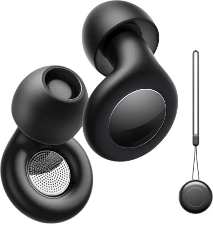 Bouchons d'Oreilles Réutilisables pour Dormir - Réduction de Bruit jusqu'à 45dB, Confortables, Silicone Souple - Idéal Sommeil, Voyage, Concentration, Concerts (Noir)
