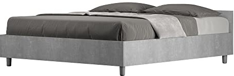 BS COM Letto matrimoniale contenitore doppia alzata 160x200 cemento