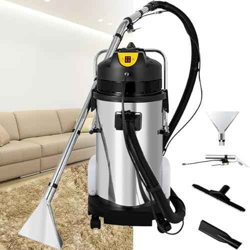 DHMYDPDZ 40L/11Gal Commercial Carpet Cleaning Machine, 3-in-1 Wet Dry Vacuum Cleaner for Carpet/Floor/Auto Detailing, 1049W 230mbar Suction, Stainless Steel Shampooer with 22.97ft Cord and Wheels