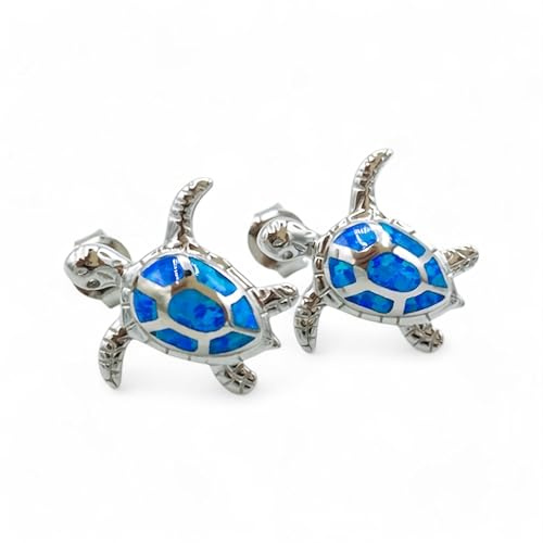 aninu Schildkröten Ohrringe Silber 925 – Ohrstecker Damen, Geschenk Frauen | Ohrringe Silber 925 hypoallergen & nickelarm, Turtle Ocean Schmuck, beste Freundin Geschenk, mit Tracking-App