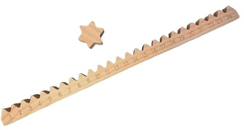Holz Adventskalender Ornament, Holz Stern Weihnachts Countdown Kalender 24 Tage Vintage Adventskalender Hüpfendes Stern 45cm Countdown Weihnachts Deko Treppen Weihnachtskalender Weihnachten Advent