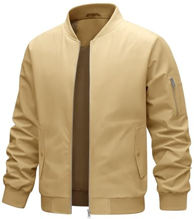 Xnova Veste Homme Imperméable Coupe Vent Blouson Printemps Été Léger Veste Homme Mi Saison Fermeture Éclair Style Casual Sportif avec Pockets