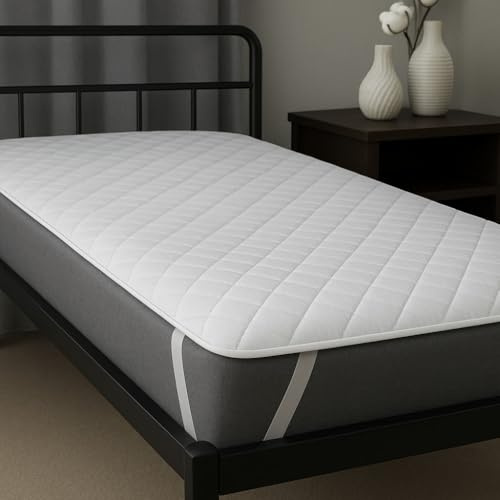 TRAUMSCHLAF Basic Baumwoll Unterbett Matratzenauflage – Atmungsaktive Matratzenauflage aus 100% Baumwolle mit Eckgummis – weich & temperaturausgleichend – 120x200 cm