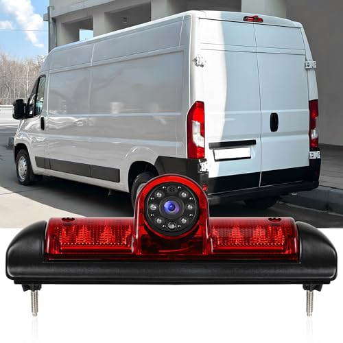 SIXWIN 720P Rückfahrkamera mit Bremsleuchte, Auto Rückfahrkamera für FIAT Ducato Late 3 Gen/Peugeot Boxer/Citroen Jumper 2006-2017,140° Weitwinkel, IP67 wasserdicht, Nachtsicht mit Infrarotlichtern
