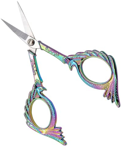 LIFKOME Ciseaux à Sourcils en Acier Inoxydable Coloré, Légers et Créatifs pour Usage Quotidien la Maison, Ciseaux de Beauté Multifonctions pour Barbe et Sourcils