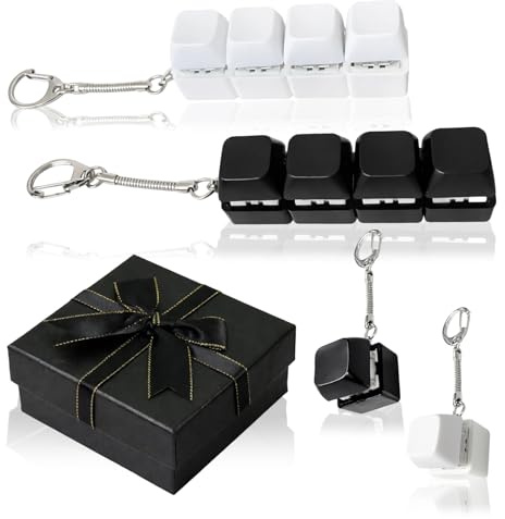 Keyboard Fidget Toy, 5-Piece Fidget Keyboard（Black And White）, Equipped With Clickable Keys And Storage Box, The Compact Design Of The Fingertip Keyboard Helps To Relieve Stress