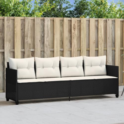 KKHOMEI Gartensofa Balkon Couch 3-Sitzer Rattan Sofa Lounge Sofa Liegesofa Rattan Sonnenliege Balkon Sofa Gartenliege Sofa Liege Lounge Sofa Outdoor Rattansofa