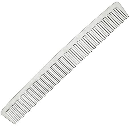 Faletony Profi Schneidekamm Haarschneidekamm Anti-Statik Friseur Kamm Frisierkamm Metallkamm für Damen und Herren aus Metall, Weiß