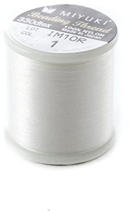 Fais-le toi-même Bobine de 50 mètres fil spécial miyuki beading nylon blanc n°1