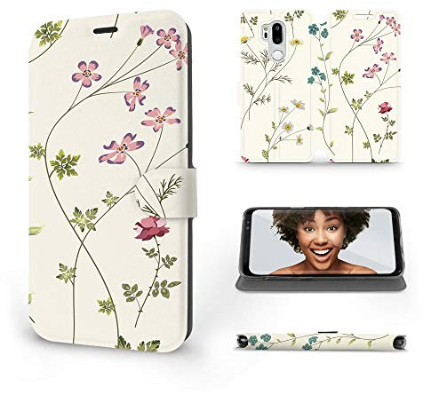 MOBIWEAR Flip Handyhülle für LG G7 ThinQ - Design MD03S - Leder Optik Klapphülle - Rundumschutz Stoßfest - Magnetverschluss Kartenfach