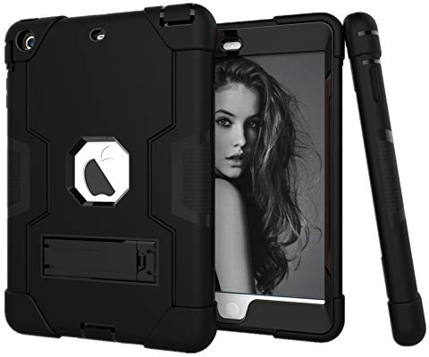 HyFone Custodia Protettiva per iPad Mini 1 2 3 - Robusto Antiurto Resistente Protezione Completa Del Corpo Case Cover per iPad A1432 A1454 A1455 A1489 A1490 A1491 A1599 A1600 - [Nero/Nero]