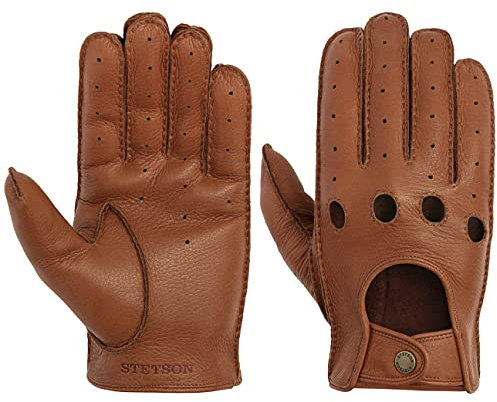 Stetson Convertible Deer Nappa Handschuhe - Handwärmer - Herren - Fingerhandschuhe aus 100% Leder - Frühjahr/Sommer braun 9 HS