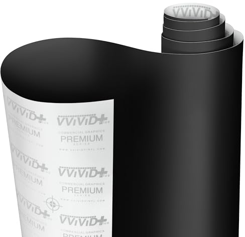 VViViD Rouleau de Vinyle Noir Mat avec libération d'air 3MIL-VViViD8 (4,5 x 1,5 m)