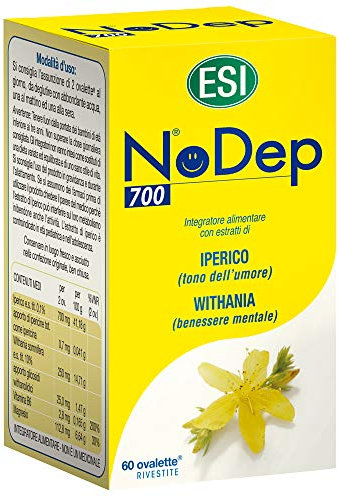 ESI - NoDep 700, Integratore Alimentare a Base di Iperico e Withania, Favorisce il Benessere Mentale, Senza Glutine e Vegano, 60 Ovalette