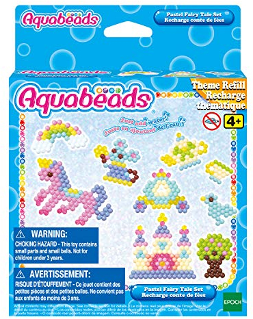 Aquabeads 31506 Pastell Märchenwelt Set - Themen Nachfüllset, Wasserperlen, Bastelspaß für Kinder ab 4 Jahren, ohne Bügeln oder Kleben