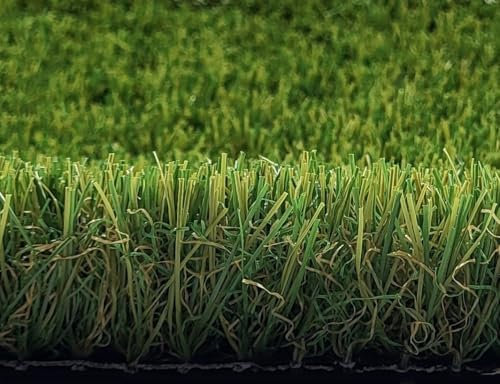 Hochwertige Kunstrasen Rasenteppich Shining für Garten - 400x1000 cm - Florhöhe 38 mm - UV-Garantie 7 Jahre (DIN 53387) - Gewicht ca. 2438 gr/m²