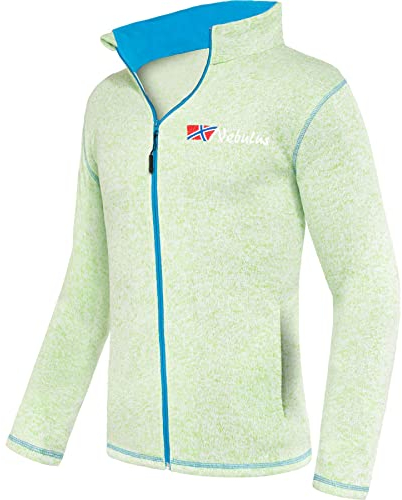 Nebulus Herren Fleecejacke Tanna, warme Fleece Jacke, mit langem Full-Zip Reißverschluss, Lime-Malibu - XL