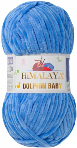Strickfein Himalaya Dolphin Baby Wolle Garn Baumwolle Strickwolle zum Stricken häkeln (80327 Meeresblau)