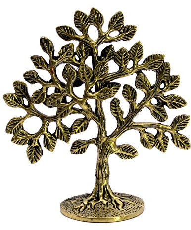 ESPLANADE Arbre de vie en laiton – Cadeau spirituel pour la maison et le bureau | Doré – 16,5 cm
