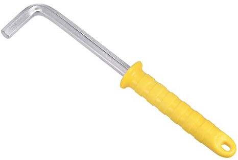 sourcing map 12mm Innensechskantschlüssel L Förmiger CR-V Reparaturwerkzeug mit Langem Arm und Kunststoffgriff