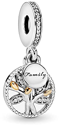 Lkwidi Charme Familie Baum Charms-Anhänger 925 Sterling Silber Charm Bead Pendant für Europäische Armbänder und Halsketten