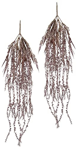 Flair Flower Perlenschnur mit Blätter Dekohänger Zweig Dekozweig Beeren Dekoration Ranke Rebe Hänger Girlande hängende Kunstpflanze Weihnachtsdeko Pflanzen Zimmerpflanze, 021138RSH, Rosé, 65x12x7 cm