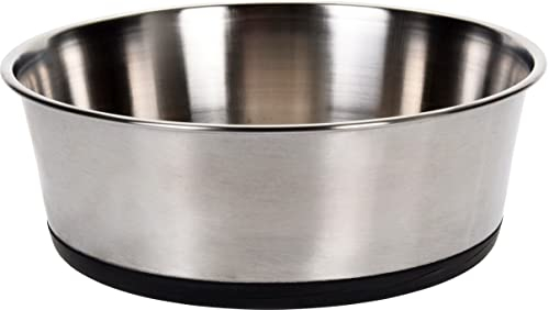 Hundenapf Edelstahl mit Gummiboden - Futternapf für Hunde & Katzen 21 x 7 cm [1,5 Liter]