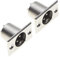 Keple XLR Plug 3 Pole Chassis - Male Jack 3 Pin Panel Mount Connector With Rectangle Nickel Plated Mount Frame, Microphone Speaker Socket - Pack Of 2
