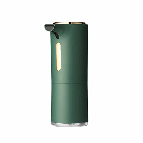 Eivdru Distributeur automatique de savon moussant sans contact antirouille rechargeable pour salle de bain, cuisine, hôtel (vert)