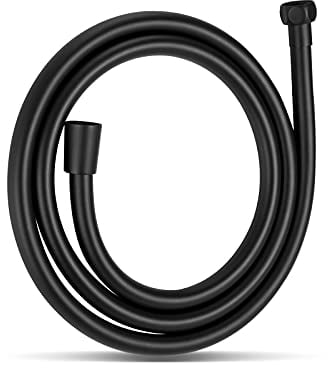 OFFO Brauseschlauch Duschschlauch 1,5 m, PVC-Universal Duschrohr mit Duschschlauch Waschmaschine Hochdruck Brauseschlauch für Badarmaturen Ersatz, mattschwarz